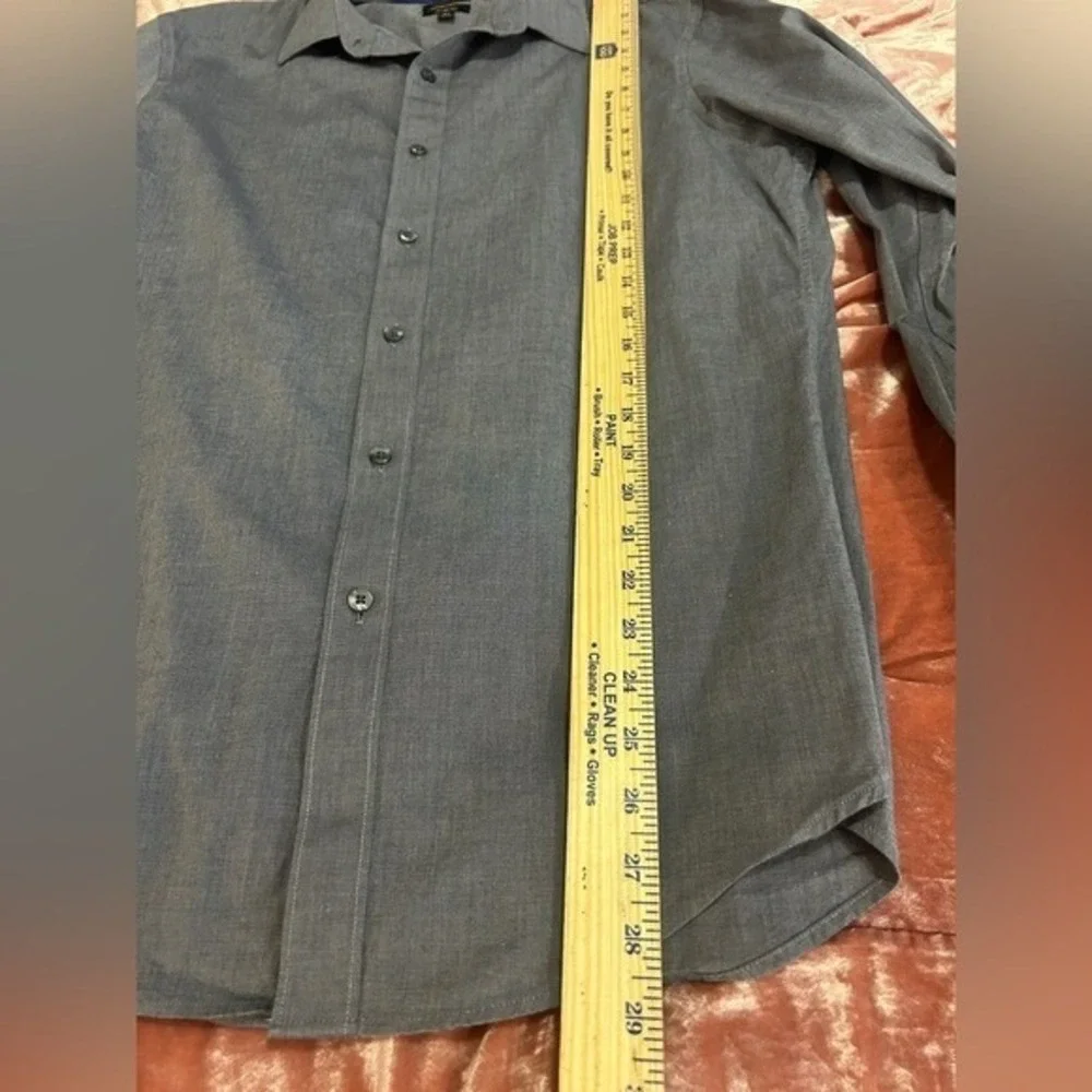 Gray Stretch Slim Fit Long Sleeve‎ Button Down Dress Shirt Medium